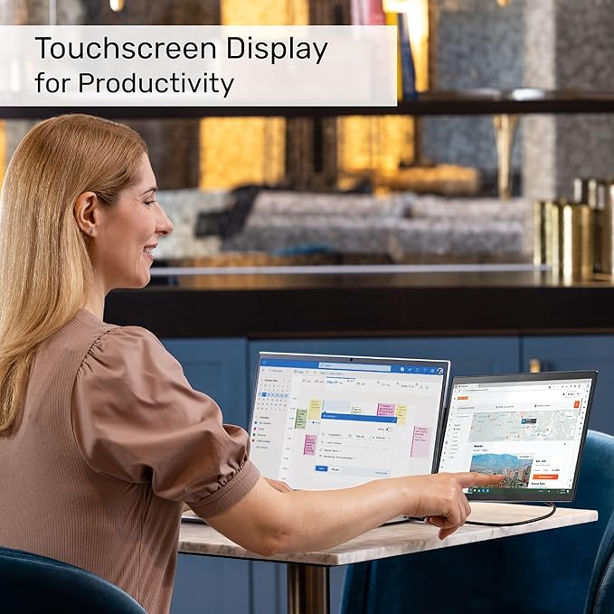 SideTrak Swivel Pro Touch 13.3 Portable Monitor for Laptop | Touchscreen Dual Display Patented 360° Swivel Hinge Laptop Screen Extender | Ultra-Slim USB-C® PC &amp Chrome Compatible