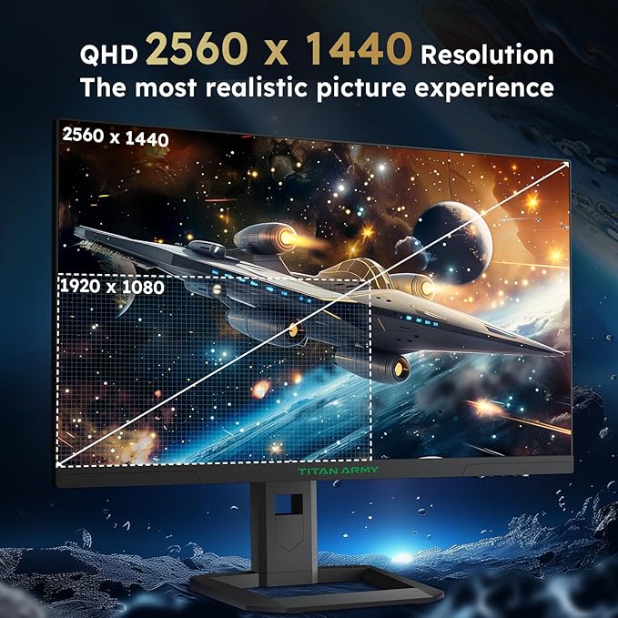 27 Inch 240Hz 1440p Gaming MonitorQHD 2560 x 1440p Fast IPS 1ms GTGAdaptive Sync135% sRGBHDR400Low Blue Light Swivel Tilt Height Pivot Adjustable VESA 100x100HDMI 2.0 DisplayPort 1.4 P2710S