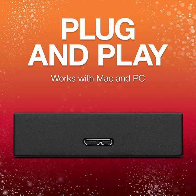 Seagate Backup Plus Portable 4TB External Hard Drive HDD – Black USB 3.0 for PC Laptop and Mac 1 Year Myliocreate 2 Months Adobe CC Photography 2-year Rescue Service (STHP4000400)