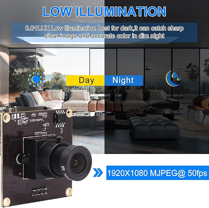 ELP USB3.0 Mini PC Camera - Low Light 1080P 50fps USB Security Camera for Computer &amp Laptop