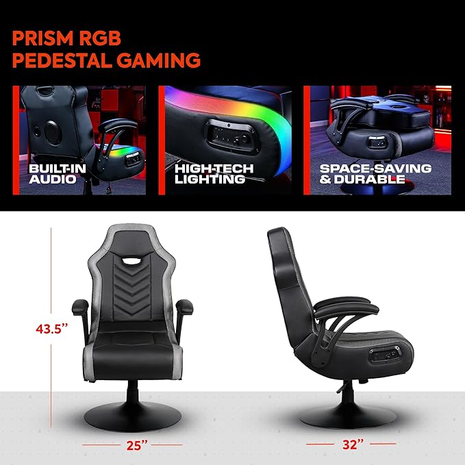 X Rocker PC Computer Gaming Desk Chair Built-in Audio College Dorm Essentials for Guys and Girls Bedroom Dorm Room Essentials Foldable Gifts for Gamers