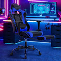 Ergonomic Gaming Chair - Reclining Computer Chair with Lumbar Support &amp Headrest Pillow Adjustable Footrests 90-135° Recline for Home Office &amp Gaming Heavy Duty 250lbs Capacity Blue