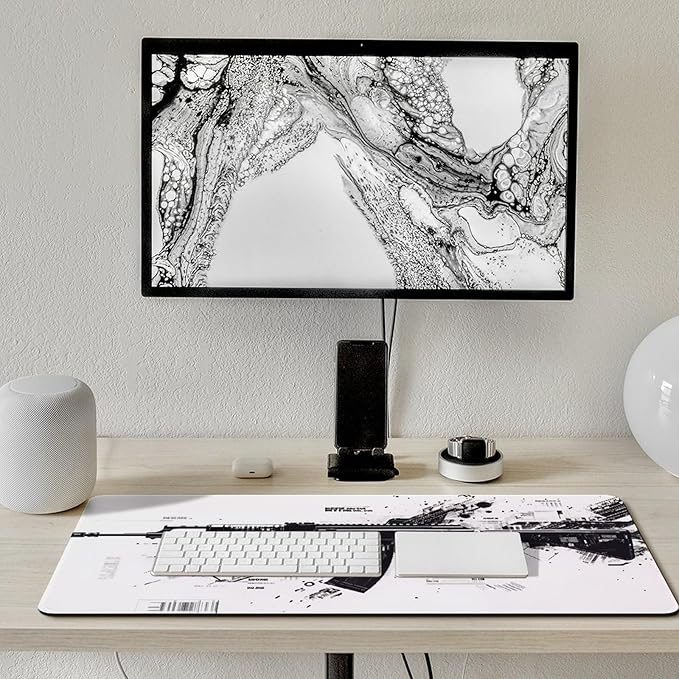 Firearms Handgun Mouse Pad Large Desk Mat Extended Keyboard Mouse Pad with Non-Slip Base and Stitched Edge Mouse Mat Desk Pad 36x16 Mouse Pads for Desk Home Office Gaming
