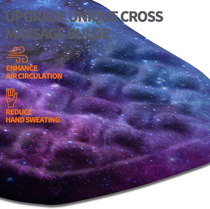 Ergonomic Slope Mouse Pad Wrist Support Wrist Rest Mousepad for Carpal Tunnel Pain Relief with Massage Bulge and Slow Rebound Memory Foam (12x8 inch Galaxy)