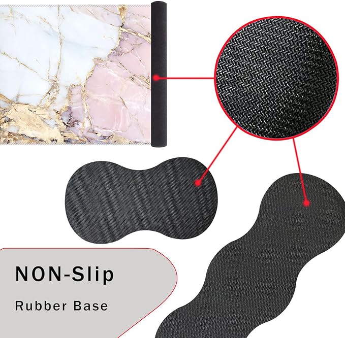 Keyboard Wrist Rest and Mouse Pad with Wrist Support Set Ergonomic CoasterMemory FoamEasy Typing Pain ReliefLarge XL Desk Mat 31.5x 11.8Colorful Marble