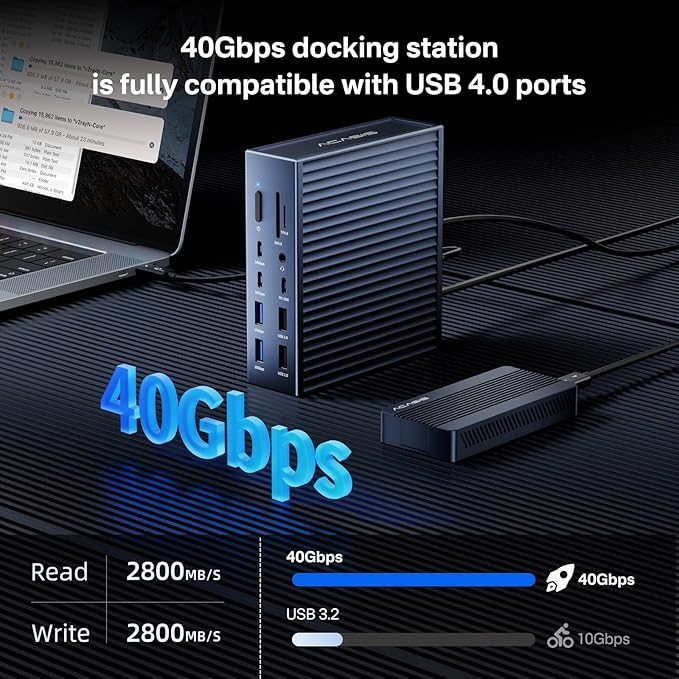 ACASIS Thunderbolt 4 Dock 21-IN-140gbps for MacBook Pro Docking Station Dual Monitor 8K60Hz HDMI 2.5 GbE Ethernet SD/TF 4.010Gbps 7*USB C/A 3.5mm Audio 40Gbps Dock for Mac/Dell/HP/Lenovo/ThinkPad