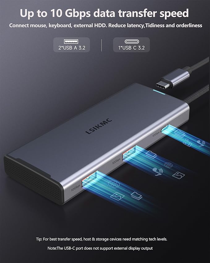 USB C Docking Station Dual Monitor 7 in 1 Laptop Docking Station Triple Monitors for DELL HP LenovoUSBC Hub Multiport Adapter Dongle with 2HDMI 4K+8k DisplayPort+2*USB-A+1USB-C+USB-C Charging 100w