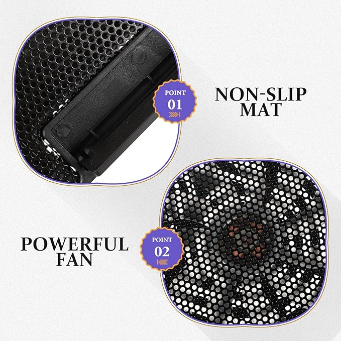 DOITOOL Laptop Cooling Pad Silent Cooling Fan Stand with Enlarged Base for Heat Dissipation Black Desktop Laptop Rack Suitable for Office and Home Use