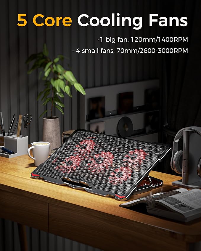 AICHESON S035 Red Laptop Cooler and 003 Blue Laptop Cooling Pad Set