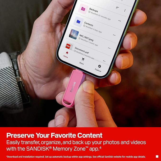 SanDisk 1TB Phone Drive with USB Type-C - for Smartphones Tablets and Computers - Up to 150MB/s USB 3.2 Gen 1 - Seastar Pink - SDIXS0N-1T00-GN6NG