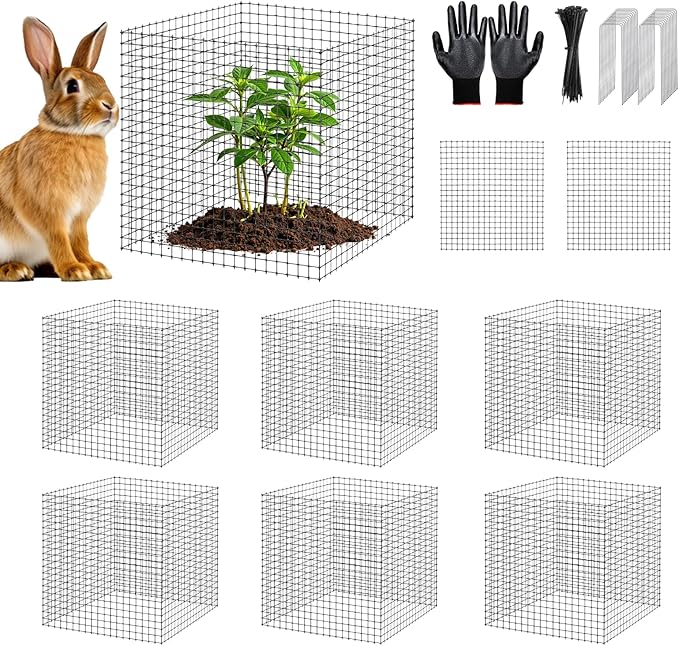 18PCS Plant Protection from Animals12x12 Inch Metal Wire Plant ProtectorsPlant Cages to Keep Animals OutSturdy Bunny Barricades Chicken Wire Cloche Plant Protectors for Shrubs Flowers Vegetables