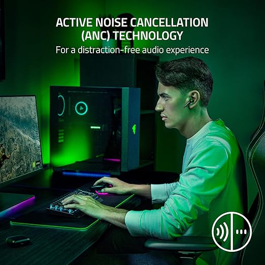 Razer Hammerhead HyperSpeed Wireless Multi-Platform Gaming Earbuds for Xbox Series X|S Xbox One PC Mobile: ANC - Noise Cancelling Mic - Bluetooth 5.2 - RGB Chroma - 30 Hr Battery
