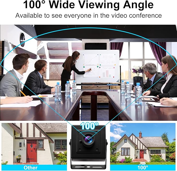 1080P USB Camera 30fps Video Webcam with Wide Angle &amp No Distortion H.264 Low Light Correction Built-in Mic Metal Case for PC/Mac/Android/Linux