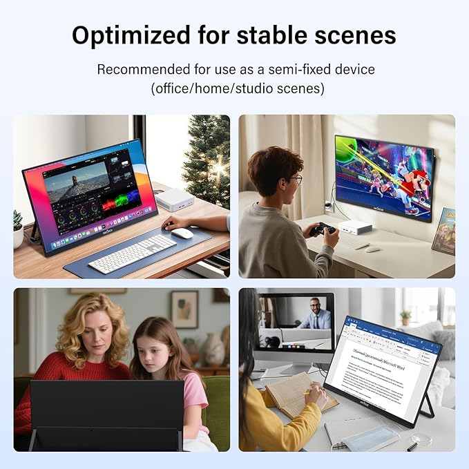 Innoview 23.8” 4K Large Portable Monitor UHD (3840*2160) 100%sRGB IPS Speakers USB-C HDMI Work Home Second Monitor W/180°Adjustable Stand for Laptop Desktop Macbook Phones Tablet PS5/4 Switch
