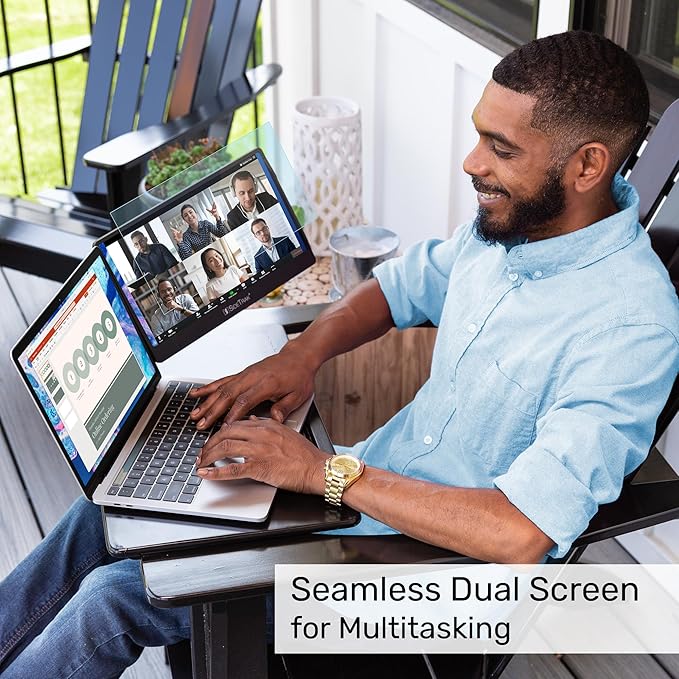 SideTrak Swivel 14 Attachable Portable Monitor Extender FHD TFT Laptop Dual Screen with Kickstand + Unique Swivel Hinge Compatible with Mac PC Chrome USB or Mini HDMI Port Power (w/Protector)