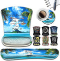 Mouse Pad Wrist Rest and Memory Foam Keyboard Wrist Rest Ergonomic Support Easy Typing for Gaming Computer Office LaptopMotivational Quotes Tropical Beach Coconut PalmTrees Mouse Pad