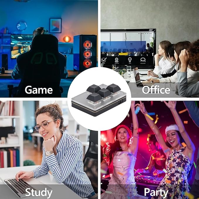 4 Key Gaming Keypad One Handed Gaming Keyboard Mini Mechanical Keyboard for Game Office Media