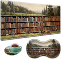 Large Gaming Mouse Pad + Mouse Wrist Rest Pad + Coaster Combination 31.5 x 11.8 Durable Non-Slip Extension Table Mat Suitable for Office and Home Books