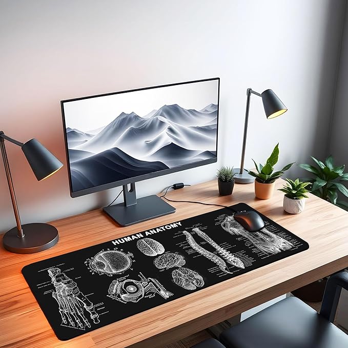 Human Anatomy Mouse Pad – Extra Large Desk Mat for Medical Students &amp Professionals Ideal Gift for Science Lovers Essential Computer Accessories for Study Work and Reference Purposes KMH