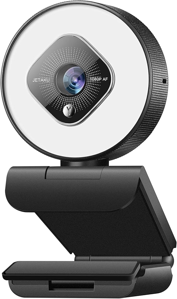 1080P Webcam for PC with Ring Light and Dual Microphone Auto-Focus Webcam for Streaming Adjustable Brightness Web Cam USB Webcam for Zoom Skype| YouTube | PC | Mac| Laptop Desktop
