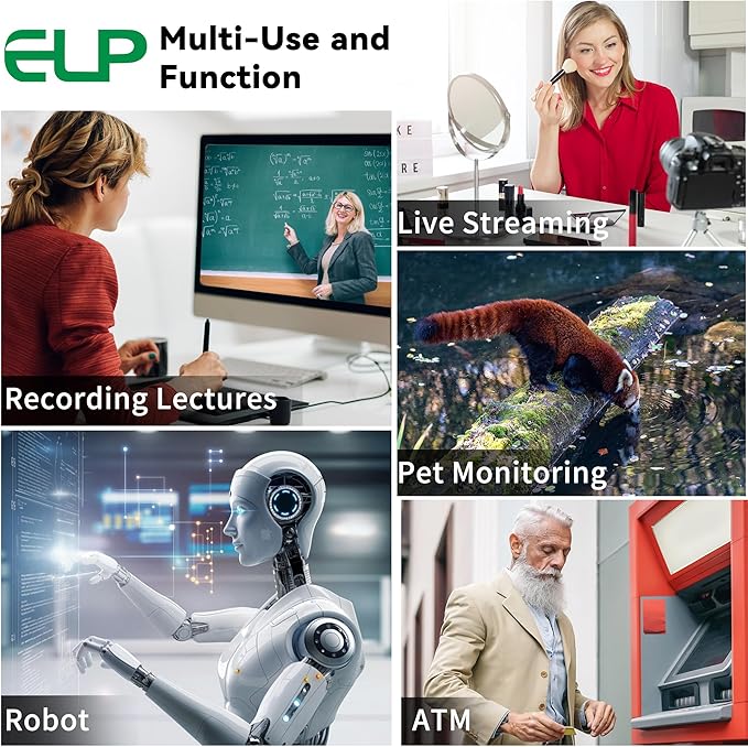 ELP 5-50mm 10X USB Zoom Camera 12mp Manual Zoom Webcam for Computer 1080P 120fps Variable Focus Lightburn Camera High Speed USB2.0 PC Cam Varifocal USB Security Webcamera for Video Conference