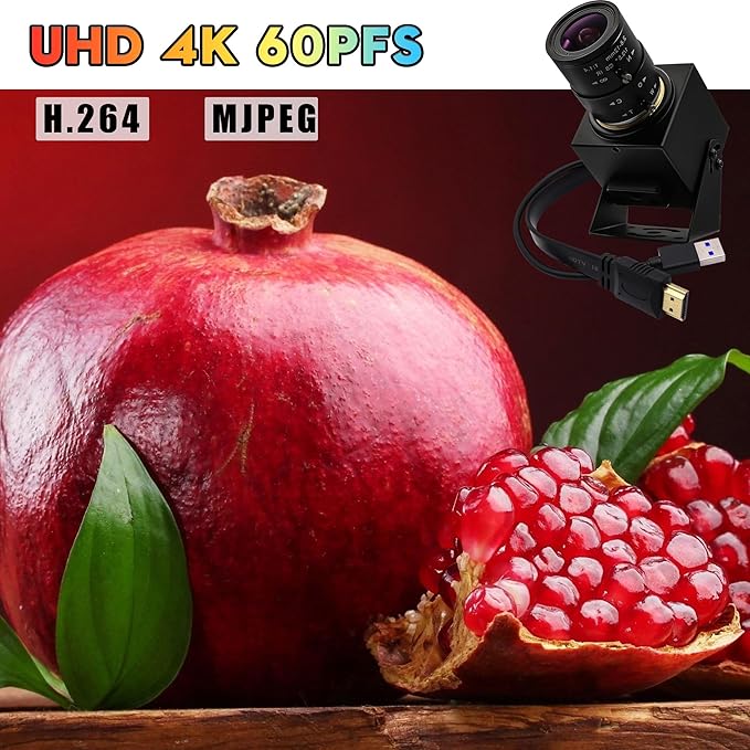 SVPRO 4K 60fps Streaming Camera with 4X Optical Zoom &amp Manual Focus HDMI/USB 3.0 Webcam for PC/Mac - Live Broadcast/OBS/Monitoring 2.8-12mm CS Mount Lens