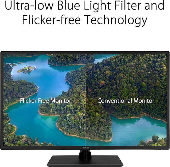 ASUS 32 Inch 1080P Monitor (VA329HE) - Full HD IPS 75Hz Adaptive-Sync Eye Care Low Blue Light Flicker Free HDMI VGA Wall Mountable Tilt Adjustable Black