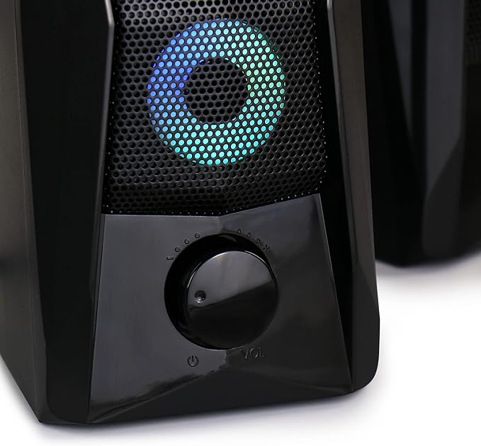 beFree Sound Computer Gaming Speakers with Color LED RGB Lights