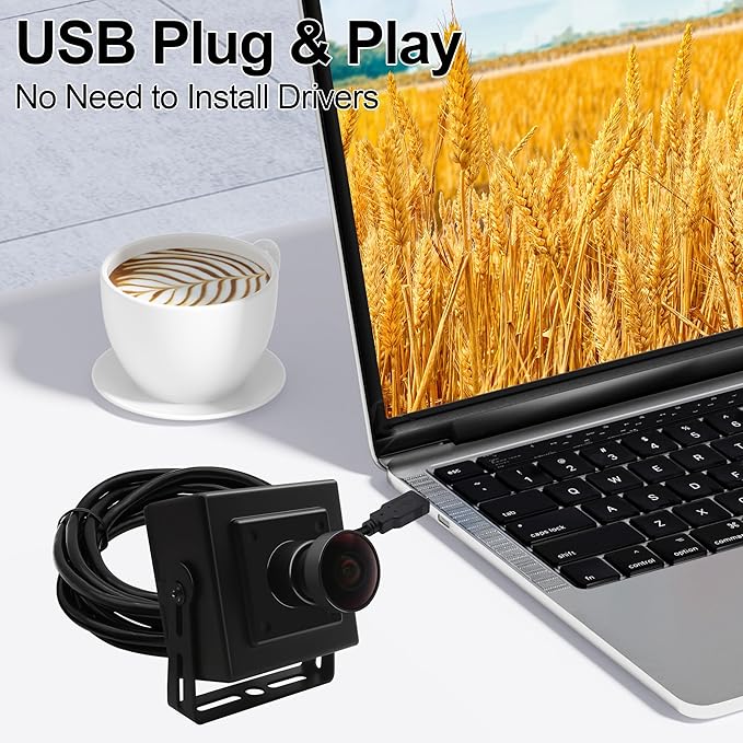 MMlove USB Camera 1080P HD Webcam 170 Degree Wide Angle Fisheye Lens High Frame Rate120fps 60fps 30fps Plug&ampPlay Web Camera for Skype/Zoom/FaceTime/HangoutsPC/Laptop/Raspberry Pi