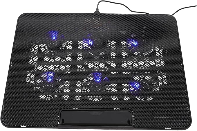 Homoyoyo Laptop Cooling Pad with 6 Fans 15.6-inch Silent Laptop Cooler Stand Holder for Gaming and Work Black Adjustable Cooling Base
