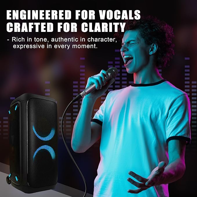 Professional Vocal Microphone for Singing Dynamic Karaoke Handheld Wired Microphone with 16ft XLR to 1/4 Audio Cable Studio Mic for Speaker Amplifier Mixer and Karaoke Machine