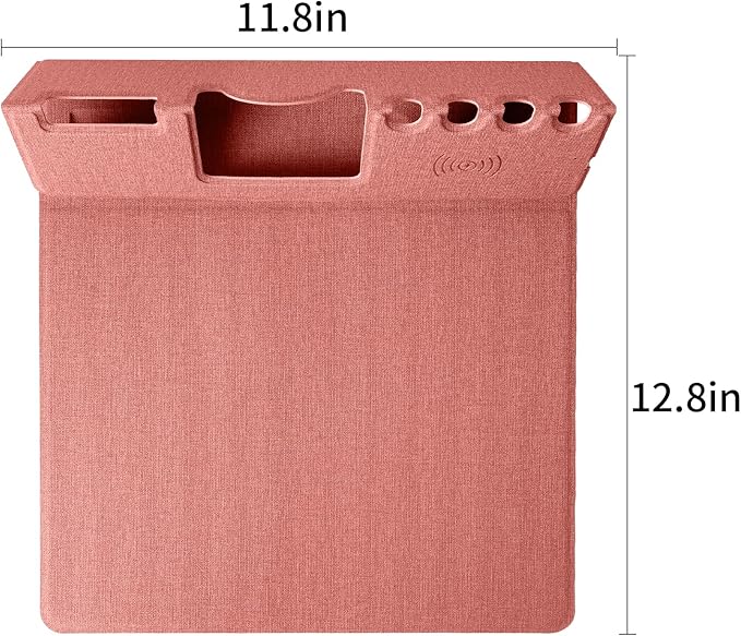 Mouse Pad with Phone Holder &amp Pen Holders Wireless Charging Desk Mat Mousepad Home Office Desk Pad with Ultra-Smooth Surface Non-Slip Base Waterproof Keyboard Pad Classic Pink Desk Mat