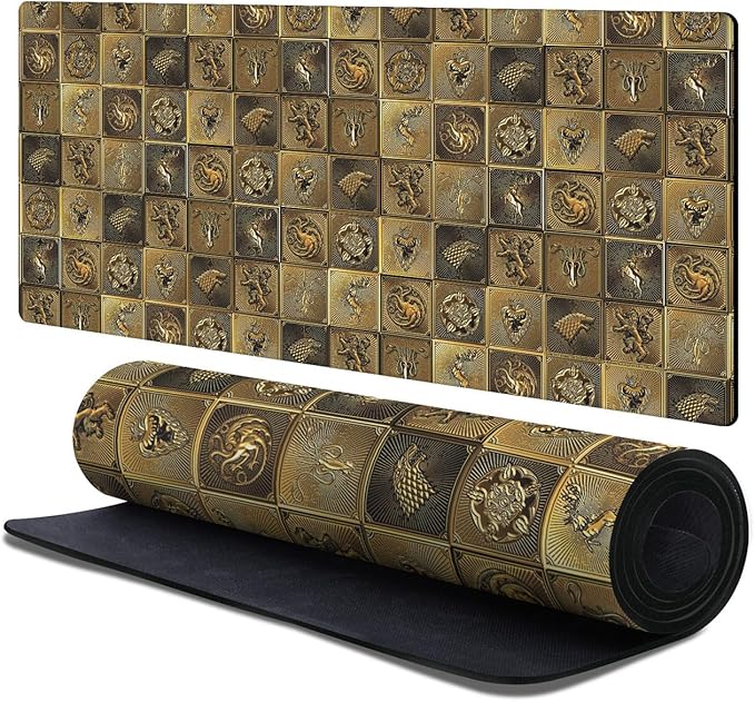 Head Case Designs Officially Licensed HBO Game of Thrones Gold Sigils All Houses Graphic Art 37.4 x 15.75 x 0.16 inches (900 x 400 mm) - XL Gaming Office Desk PC Keyboard Mouse Mat Pad