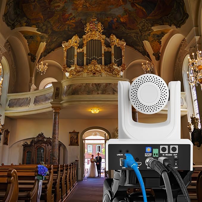 NDI PTZ Camera 30x Optical Zoom Live Streaming HDMI/PoE and USB Supports PTZ Camera for Church Conference Live Streaming