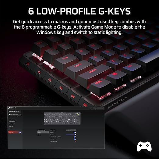 Corsair Vanguard PRO 96 Wired Hall Effect Magnetic Mechanical Gaming Keyboard – 96% Layout MGX Hyperdrive Switches 8000Hz Polling Rapid Trigger Virtual Stream Deck SOCD Flashtap QWERTY US