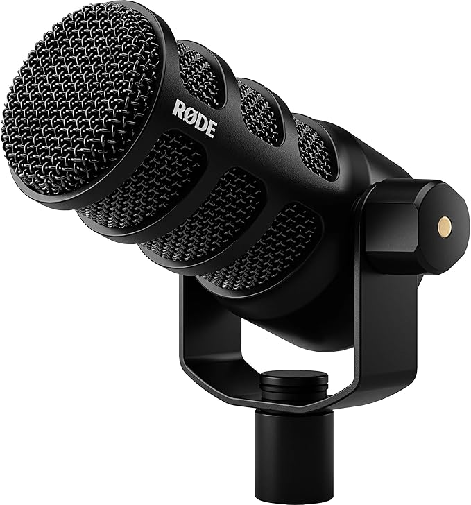Rode PodMic USB Dynamic Broadcast Microphone with White WS14 Pop Filter