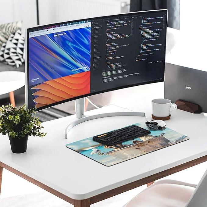 XXL Gaming Mouse Pad Animal Funny Dog Cat XXL Gaming Mouse Pad Large Desk Mat Protector for Desktop Anti-Slip Rubber Extended Computer Keyboard Mat Writing Pad for Work Office 15.7 * 35.4 inB-1762
