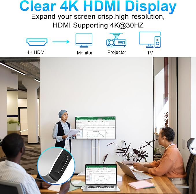 Surface Laptop 2 Accessories Hub Docking Station with 4K HDMI USB 3.0 USB 2.0 USB C SD/TF Card Slot 3.5mm Audio Port - Hub for Surface Laptop 1/2