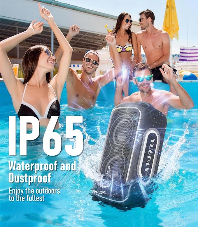 Large Bluetooth Speaker 240W Peak Power Portable Party Speakers Bluetooth Wireless 24H Playtime/Fast Charge/Bass Boost/RGB Lights/TWS/ IP65 Waterproof Outdoor Speaker for Party BeachCamping