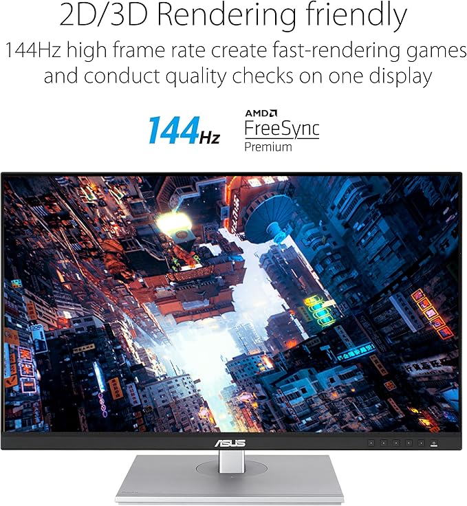 ASUS ProArt Display 27” 1440P Professional Monitor (PA278CGV) - IPS QHD (2560 x 1440) 144Hz 95% DCI-P3 ΔE &lt 2 Calman Verified USB-C PD 90W FreeSync Premium DisplayHDR 400 Height Adjustable
