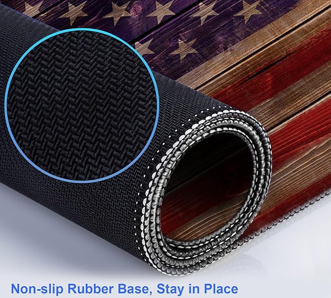 Tree Texture American Flag Computer Mouse Pad Suitable for Home Office and Study Keyboard Mouse Pad 35.4 x 15.7 x 0.12 Inches