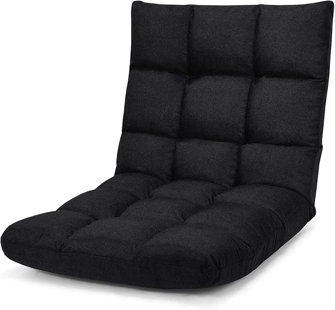 Giantex Floor Sofa Chair Video Gaming Chair with 14 Adjustable Position Padded Back Support Floor Cushioned Seat Folding Lazy Chair for Meditation Reading Watching Living Room Recliner(Black)