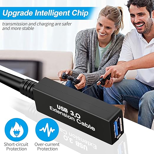 50FT USB 3.0 Active Extension Cable USB Extension Cord A/M to A/F (15M) for USB HUBWebcamXboxOculus Quest 2/3 VRPS4PrinterExternal Hard Disk