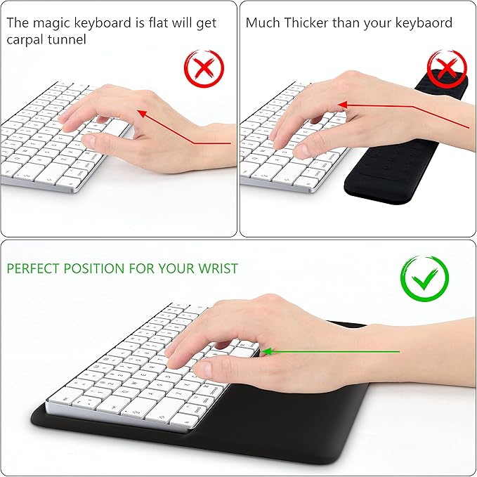 HONKID Wrist Rest for Magic Keyboard 2 (MLA22LL/A A1644) and Magic Keyboard with Touch ID(MK293LL/A) Magic Keyboard Stand Pad to Relief Pain