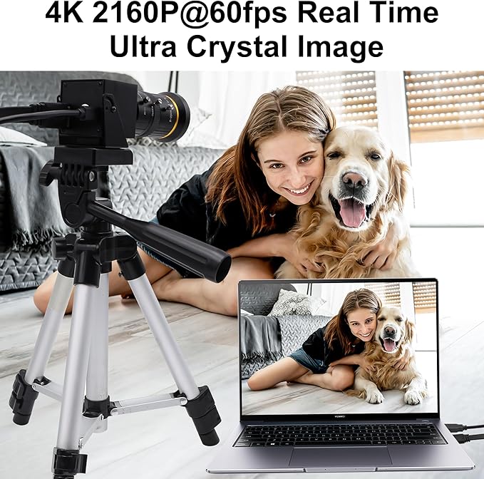 10X Optical Zoom 60fps HDMI USB3.0 Camera 4K High Speed H.264 Simultaneous Output PC Webcam Plug and Play for Computer Security Industrial Live Streaming CCTV Projector