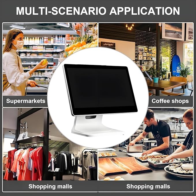 Smart Touch Screen Cash Register Pos15.6 Inch Touch Screen Pc PosCPU N2930 4GB RAM 64GB SSD Windows 10 Pro for Retail Catering Hospitality Singlescreen