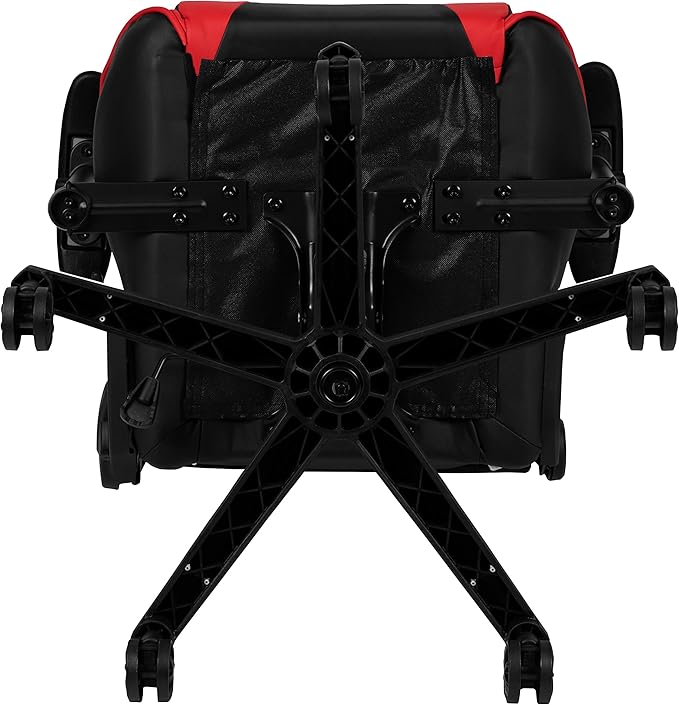 Flash Furniture X20 Fully Reclining LeatherSoft Racing Style Gaming Chair with and Lumbar Pillows Ergonomic Padded Swivel Computer Chair Red/Black
