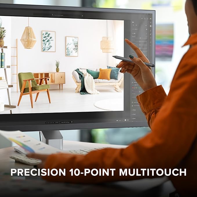 ALOGIC Clarity Pro Touch 27” 4K Touchscreen Monitor w/ 8MP Retractable 4K Webcam 100% sRGB 97% DCI-P3 99% Adobe RGB 65W PD8-in-1 Hub HDR 400 Adjustable Stand IPS Panel Thin Bezel