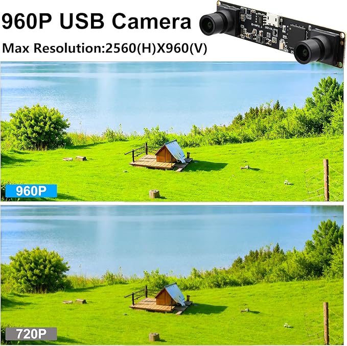 Synchronized Dual Lens Stereo USB Camera 1.3MP HD 960P Webcam 3D VR Web Camera Module with 1/3 CMOS OV9715 Sensor Mini Industrial USB2.0 Web cam for AndroidLinuxWindowsRaspberry PI
