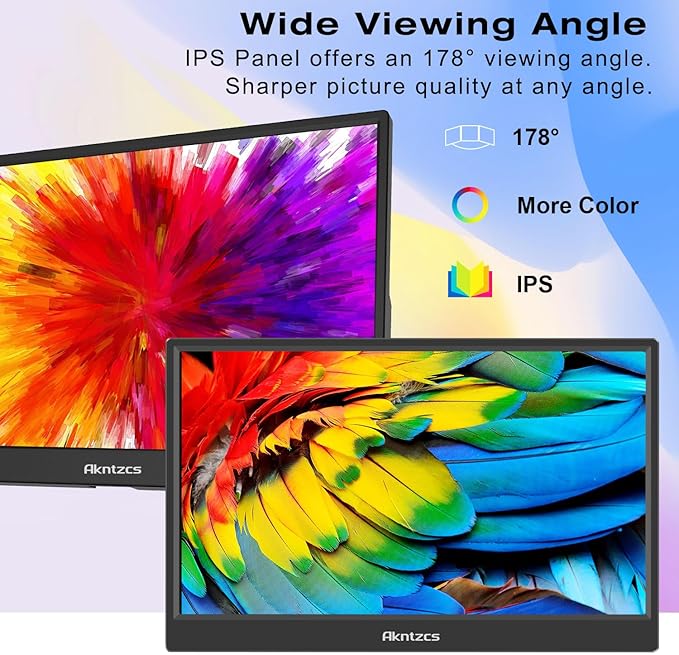 Portable Monitor - 14 FHD 1920x1200P USBC Portable Touchscreen IPS Display USB Type-C HDMI HDR External Monitor for Laptop/PC/Mac/Phone/Xbox Built-in Kickstand &amp Speakers